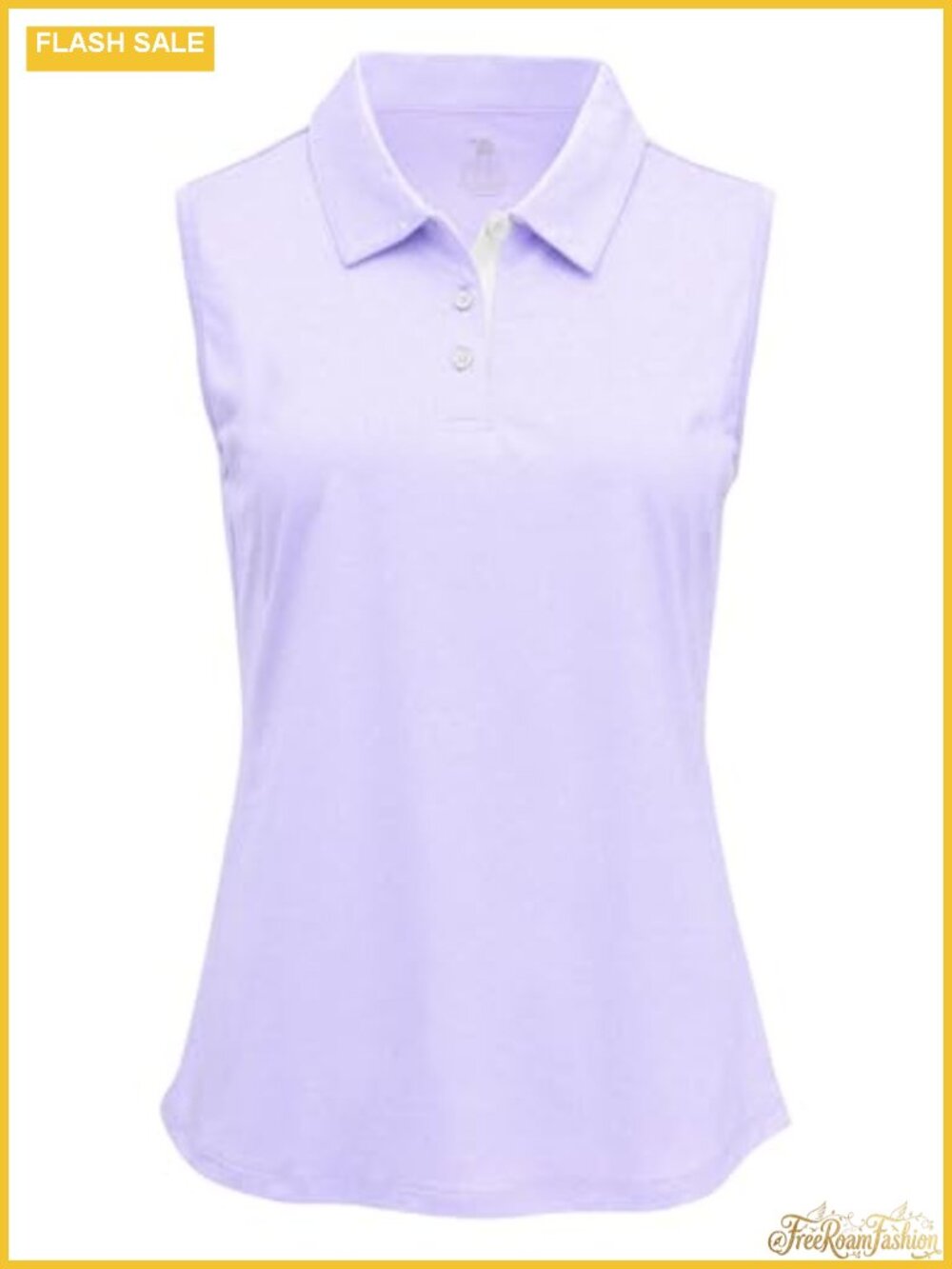 Women's Sleeveless Golf Polo Shirt 3-Button Collared UV Protection